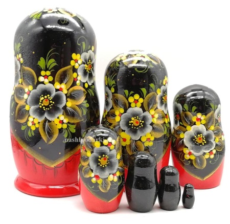 Матрешка "Хохлома рябинка" 7 мест 21 см. арт. 272999