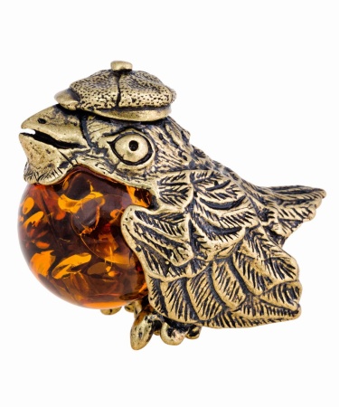 Фигурка из латуни Птица Воробей 23х30 мм. арт. 275