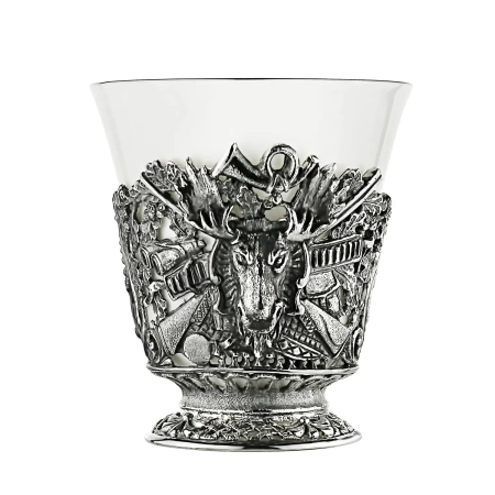 Чашка чайная "Лось" посереб.с черн. Артикул:  КМ572ЧШ06 