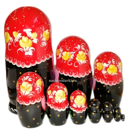 Матрешка большая цветы 28 см. 10 мест арт. 987551