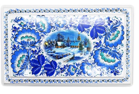 Шкатулка деревянная под гжель 23х14 см. арт. 587322