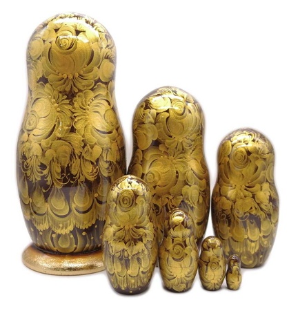 Матрешка Тверская золотая 23 см. 7 мест арт. 68432211