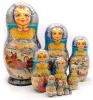 Матрешка "Тройка" синяя 10 мест 29см арт. 865322