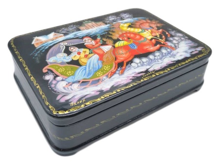 Шкатулка Палех "Тройка" 12х10 см. арт. 788598 