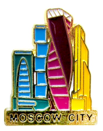 Значок-пин фигурный "Москва Сити" арт. 7976519