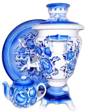 Самовар электрический 3 литра набор "Гжель" арт. 684622 