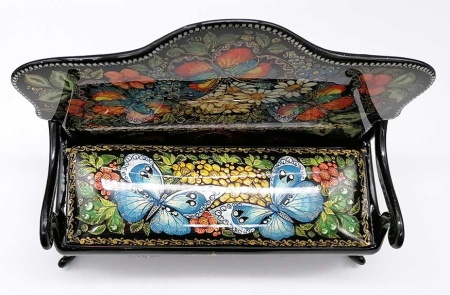 Шкатулка лаковая "Диванчик бабочки" 15х13 см. арт. 846522
