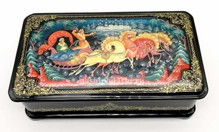 Шкатулка в стиле палех тройка 18х10см арт. 987223 