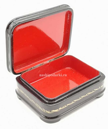 Шкатулка палех "Тройка" 8х6 см. арт. 43625 