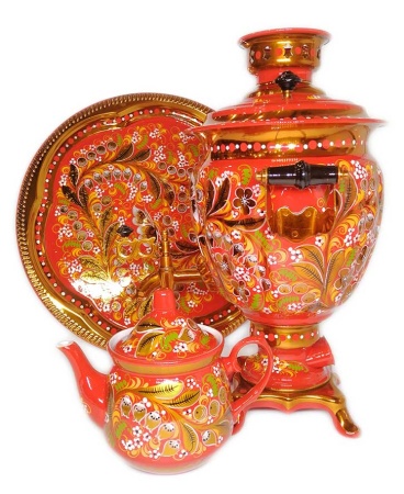 Самовар электрический с росписью 3 л. "Ландыши" желудь арт. 8853222 