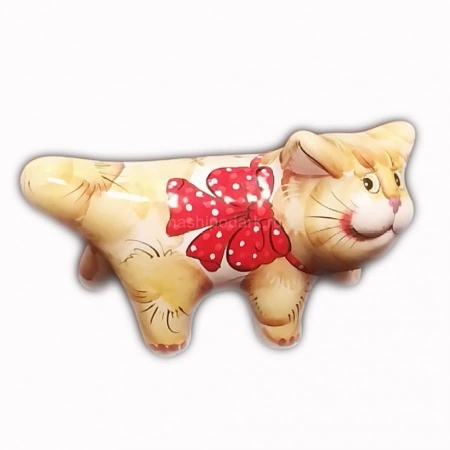 Майолика фигура "Кот с бантом" 6х12см арт. 1118199 