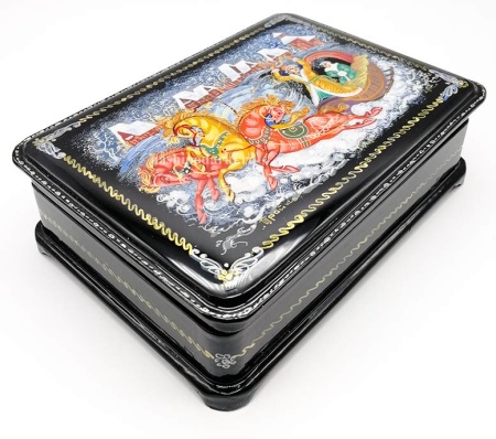 Шкатулка палех тройка 17х12 см. арт. 98751 