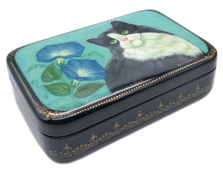Шкатулка Холуй "Котик" 11х7 см. арт. 572344 Шкатулка Холуй "Котик" 11х7 см. арт. 572344