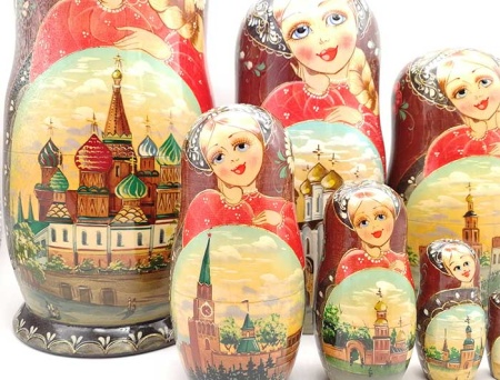 Матрешка "Москва - ХВБ"  7 мест 26см арт. 9876541