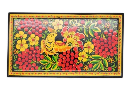 Шкатулка деревянная Хохлома ручная работа 18х10 см. арт. 473322 Шкатулка деревянная Хохлома ручная работа 18х10 см. арт. 473322