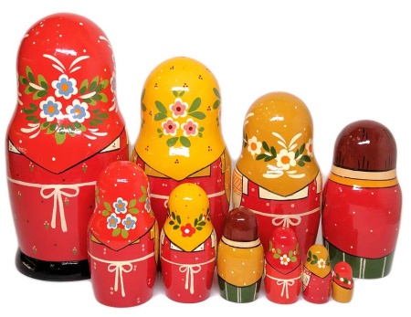 Матрешка Сергиево-посадская 10 мест 25 см. арт. 6322298
