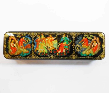 Шкатулка Холуй "Сказка о рыбаке и рыбке" 18х5см арт. 140119060 Шкатулка Холуй "Сказка о рыбаке и рыбке" 18х5см арт. 140119060