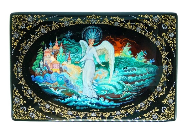 Шкатулка лаковая "Царевна"  14х10 см. арт. 8987533