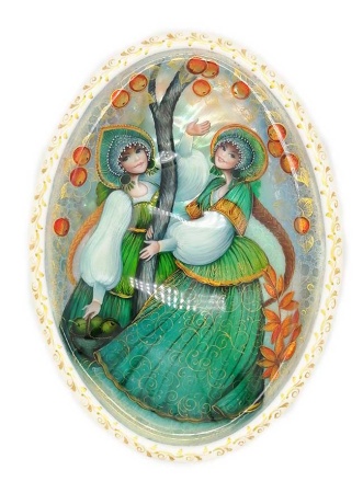 Шкатулка авторская, двойная ракушка "Яблоня"  12х16 см. арт. 8696322