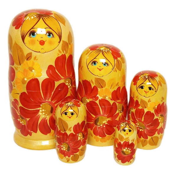  Матрешка сувенирная цветы 18 см 5 мест арт. 8767533  Наши подарки