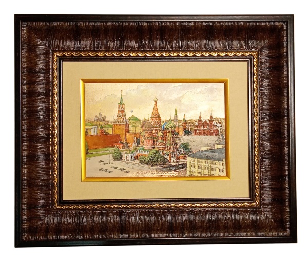 Картина офорт на меди с эмалью Москва 27х22 см арт. 58753222