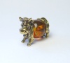 Фигурка из латуни с янтарем Коровка арт. 1083