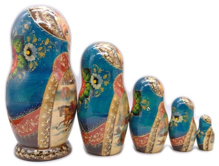 Матрешка Тройка 18 см. 5 мест арт. 8432511