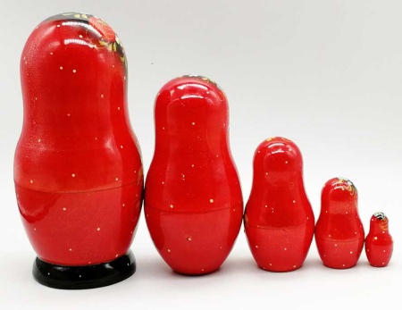 Матрешка "Красная клубничка" 17 см. 5 мест арт. 83324