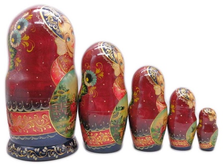 Матрешка "Парочка" 18 см. 5 мест арт. 683329