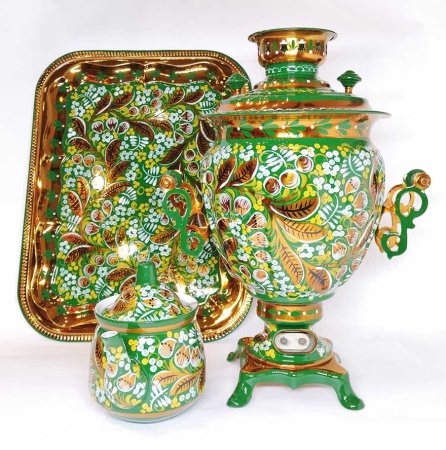 Самовар 3 литра набор. "Хохлома ландыши" арт. 6588329 