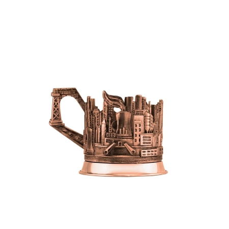 картинка Подстаканник латунный омедненный с черн. 'Индустриальный' Артикул:  КМ986ПС06