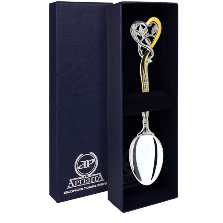 картинка Ложка чайная "Весна" с позолотой Артикул: 286ЛЖ03002, магазин подарков