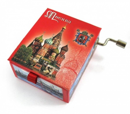 Музыкальная Шкатулка, шарманка  "Москва " (мелодия "Подмосковные вечера") 5x5 см. арт. 543123