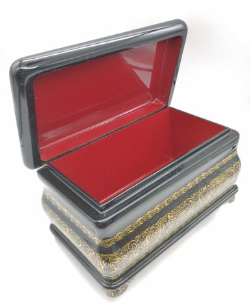 Шкатулка - ларчик лаковая миниатюра "На прогулке" 11х18х10 см. арт. 99673322