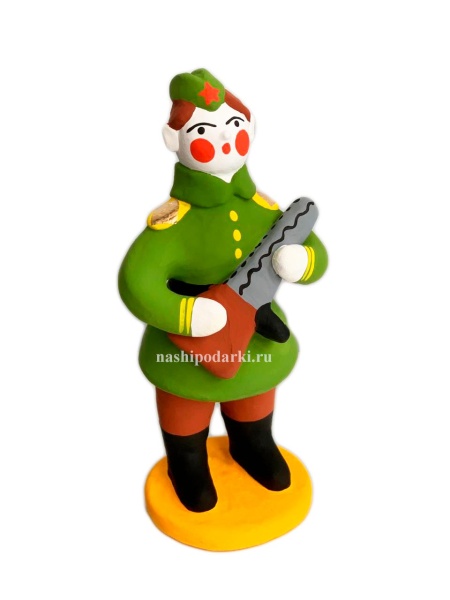 Красноармеец-солдат дымковская игрушка 12 см. арт. 11114