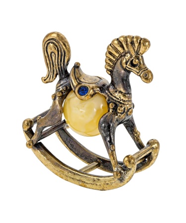 Фигурка из латуни Лошадка-качалка 35х40 мм. арт. 413