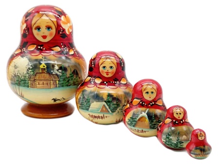 Матрешка авторская 5 мест  9 см. арт, 6545233