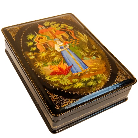 Шкатулка лаковая "Аленький цветочек" 17х14 см арт. 978522 