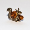 Фигурка из латуни с янтарем Белочка арт. 190