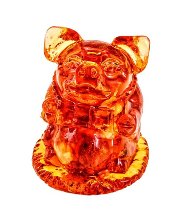 Поросенок с бантиком Янтарный 35х35 мм. арт. 612