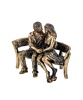 Фигурка из латуни с янтарем парочка Флирт без подставки 35х40 мм. арт. 1677.1