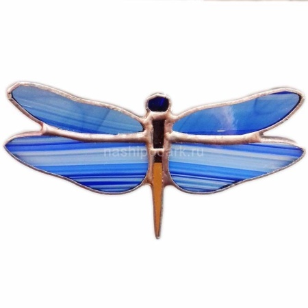 Витражное украшение брошь "Стрекоза" 8х4см Арт. 150319565 