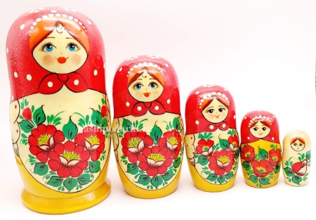 Матрешка цветы 5 мест 17см арт. 98612765