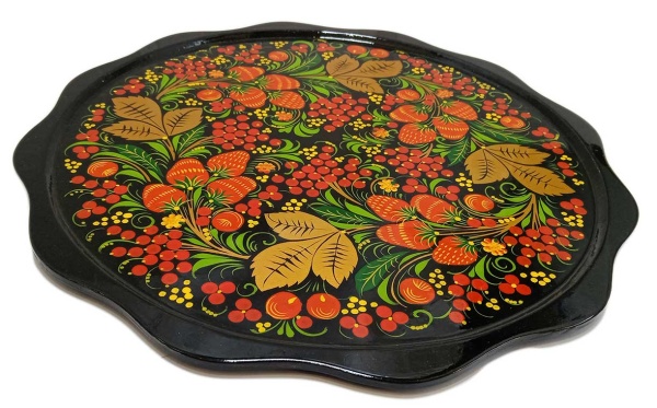поднос хохлома q40 дерево арт 864549 хохлома