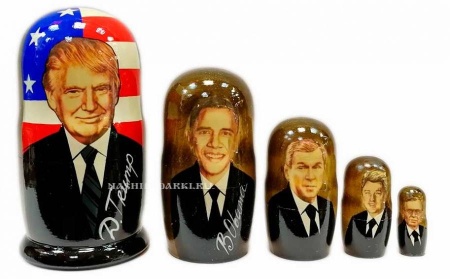 Матрешка президенты 18 см 5 мест арт. 97227
