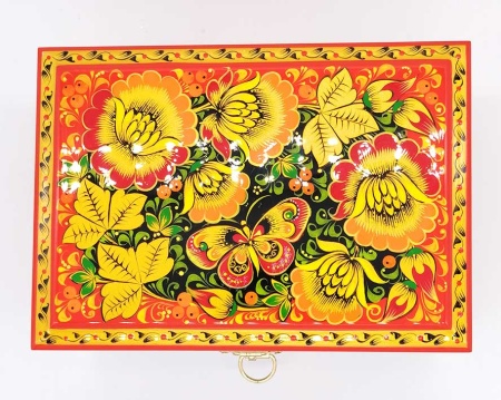 Шкатулка комодик Хохлома 17х13х10 см. арт. 853228