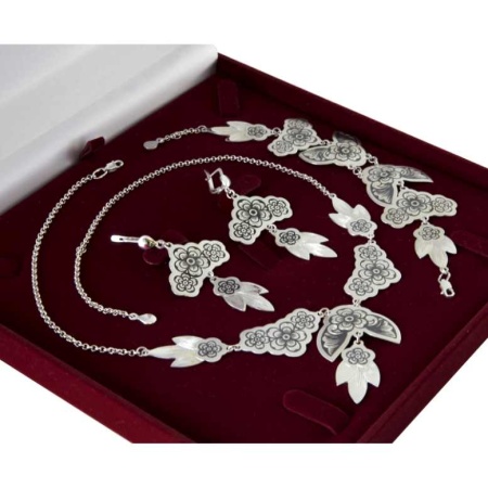 картинка Серебряный Гарнитур «Цветочная соната» Арт: 90010107А05 