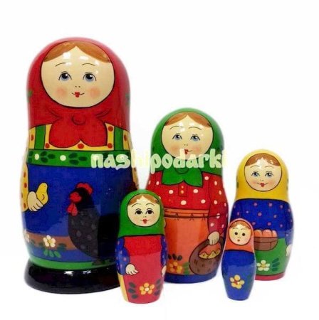Матрешка с курочкой 18см 5 мест арт. 1018011  Матрешка с курочкой 18см 5 мест арт. 1018011