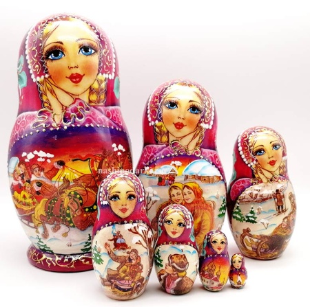 Матрешка тройка 7 мест 21 см. арт. 547422