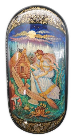 Шкатулка лаковая "Баба яга" 18х8 см. арт.